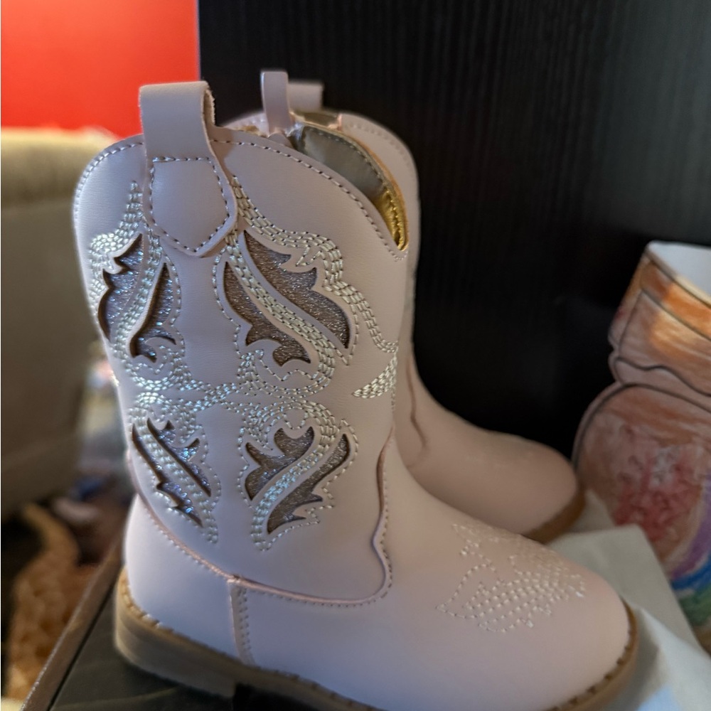 Pink and Silver Western Boots